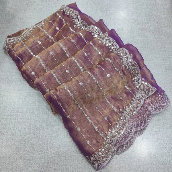 Trending Fendy Silk Saree With Complete Zari and Sequence Work | SR176